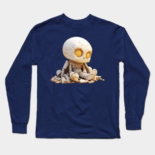 Cute preppy skeleton who is bored Long Sleeve T-Shirt